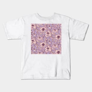 Lilac and Pink Passion Fruit Flowers Kids T-Shirt